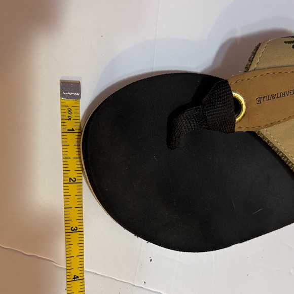 Margaritaville Tan and Black Flip Flops women’s size 6 Jimmy Buffet style - Picture 5 of 6